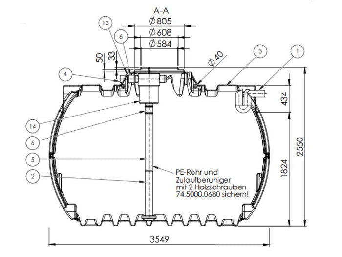 Nautilus Atlantis Premium-Zisterne 12.500 Liter mit vorinstalliertem Retentions- & Versickerungsfilt