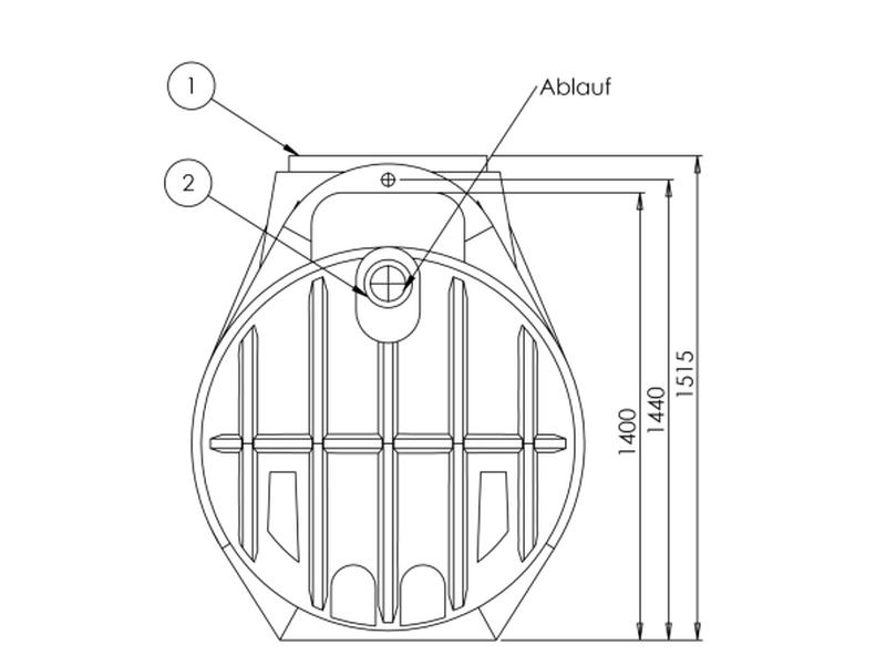 Nautilus Atlantis Premium-Zisterne 2.200 Liter mit 3 Lippendichtungen DN 100