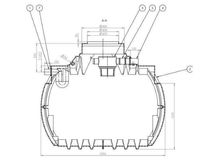 Nautilus Atlantis Premium-Zisterne 4.000 Liter mit vorinstalliertem Korbfilter & Siphon