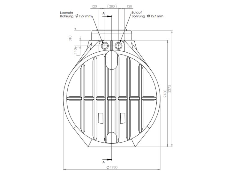 Nautilus Atlantis Premium-Zisterne 5.300 Liter mit 3 Lippendichtungen DN 100