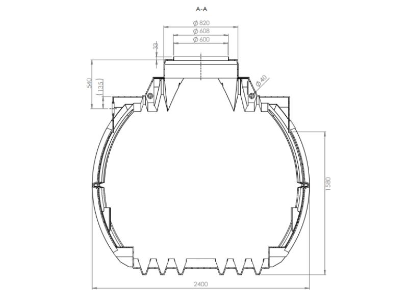 Nautilus Atlantis Premium-Zisterne 5.300 Liter mit 3 Lippendichtungen DN 100