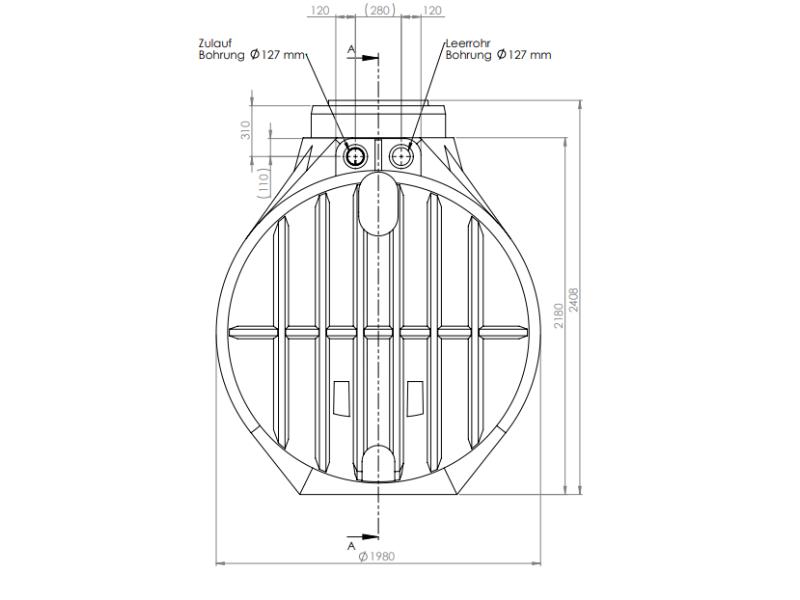 Nautilus Atlantis Premium-Zisterne 5.300 Liter mit vorinstalliertem Korbfilter & Siphon