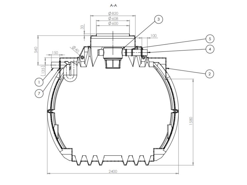 Nautilus Atlantis Premium-Zisterne 5.300 Liter mit vorinstalliertem Korbfilter & Siphon