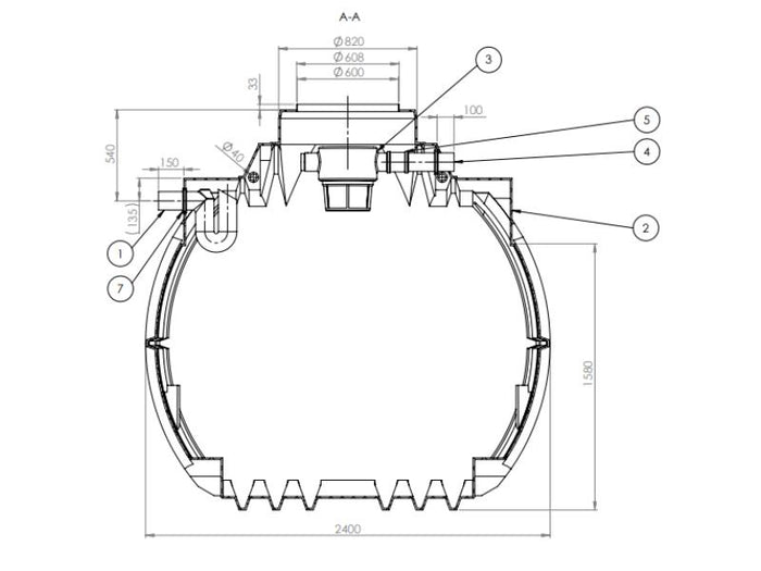 Nautilus Atlantis Premium-Zisterne 5.300 Liter mit vorinstalliertem Korbfilter & Siphon