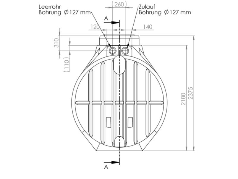 Nautilus Atlantis Premium-Zisterne 7.000 Liter mit 3 Lippendichtungen DN 100