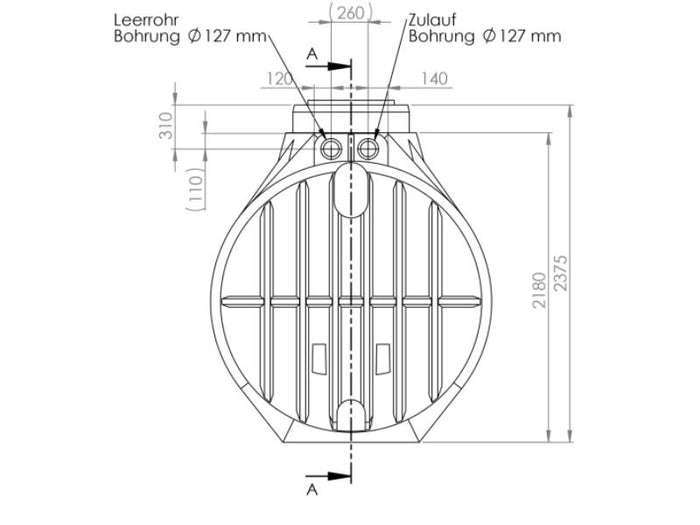 Nautilus Atlantis Premium-Zisterne 7.000 Liter mit 3 Lippendichtungen DN 100