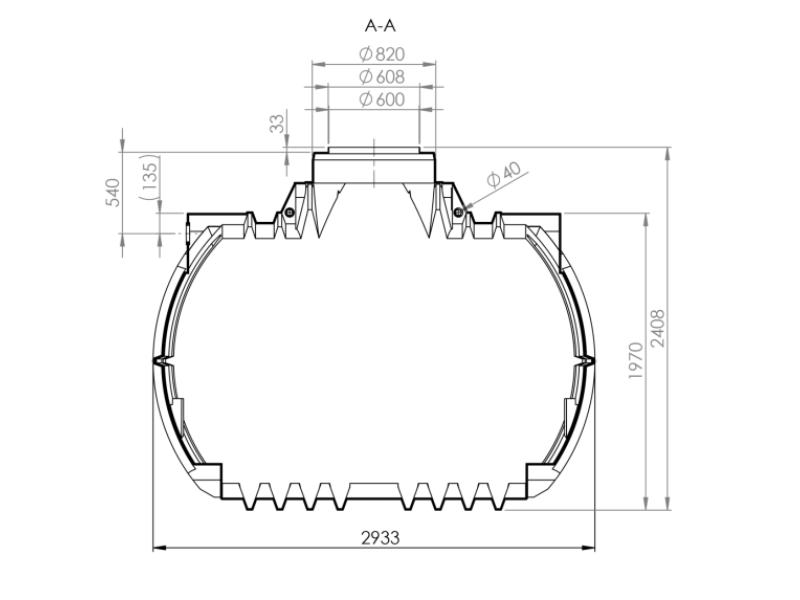 Nautilus Atlantis Premium-Zisterne 7.000 Liter mit 3 Lippendichtungen DN 100
