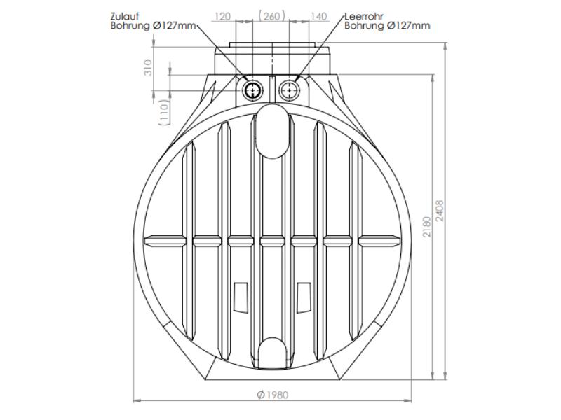 Nautilus Atlantis Premium-Zisterne 7.000 Liter mit vorinstalliertem Korbfilter & Siphon