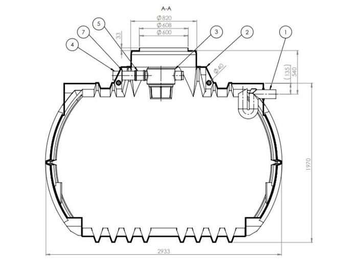 Nautilus Atlantis Premium-Zisterne 7.000 Liter mit vorinstalliertem Korbfilter & Siphon