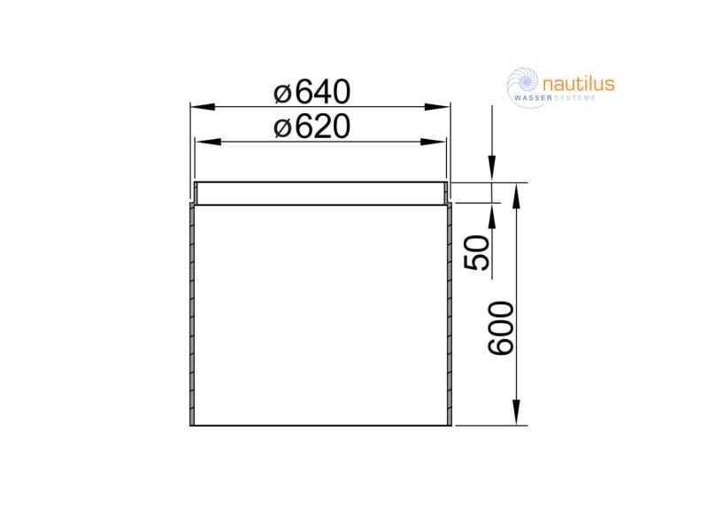 Nautilus Domverlängerung 600mm, schwarz