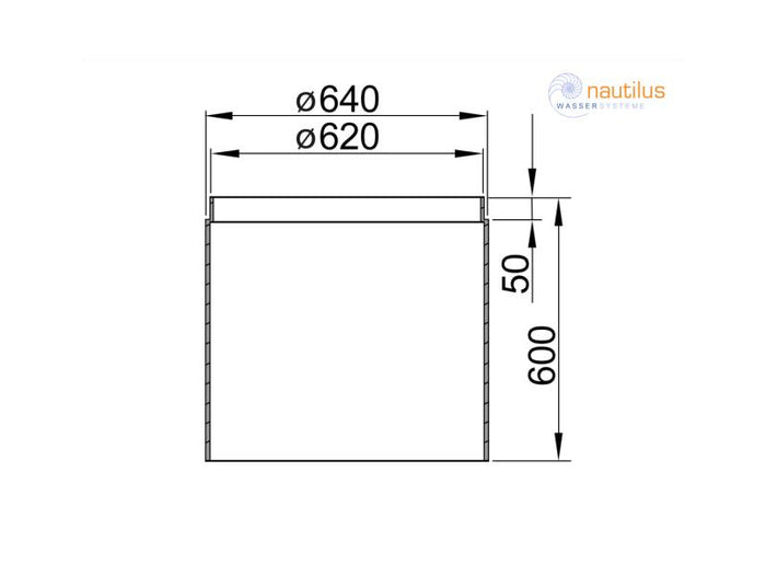 Nautilus Domverlängerung 600mm, schwarz