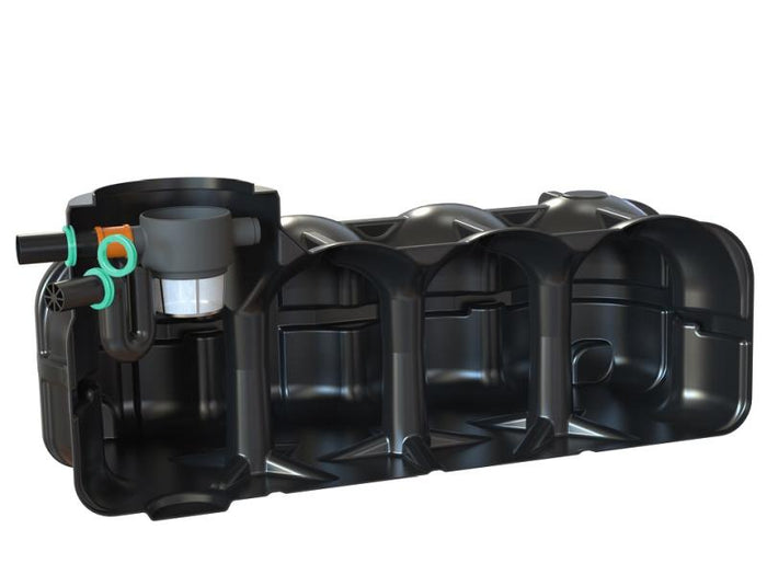 Nautilus Flachtank-Zisterne Hudson 5.000 Liter mit Pumpensumpf, Korbfilter & Siphon