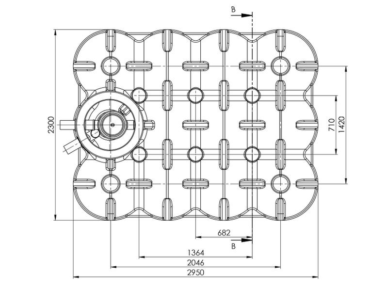 Nautilus Flachtank-Zisterne Hudson 5.000 Liter mit Pumpensumpf, Korbfilter & Siphon
