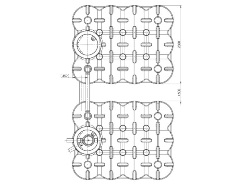 Nautilus Flachtank-Zisterne Hudson DUO 10.000 Liter, 1 Behälter mit Korbfilter & Siphon