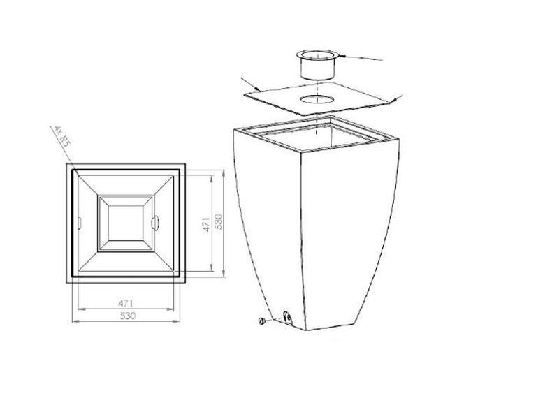 Nautilus Regentonne Atlantis, Granit Weiß