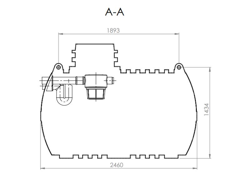 Nautilus Zisterne Eco-Line 3.300 Liter mit vorinstalliertem Korbfilter & Siphon