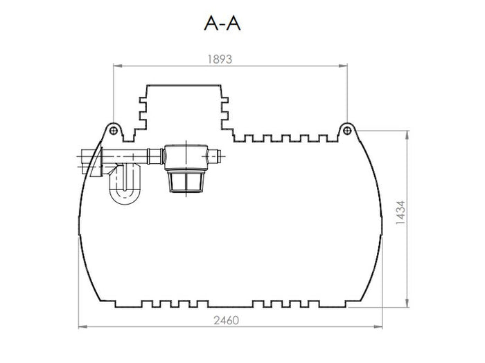 Nautilus Zisterne Eco-Line 3.300 Liter mit vorinstalliertem Korbfilter & Siphon