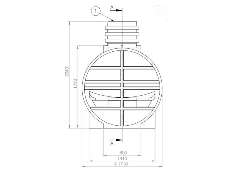 Nautilus Zisterne Eco-Line 5000 Liter mit 3 Lippendichtungen