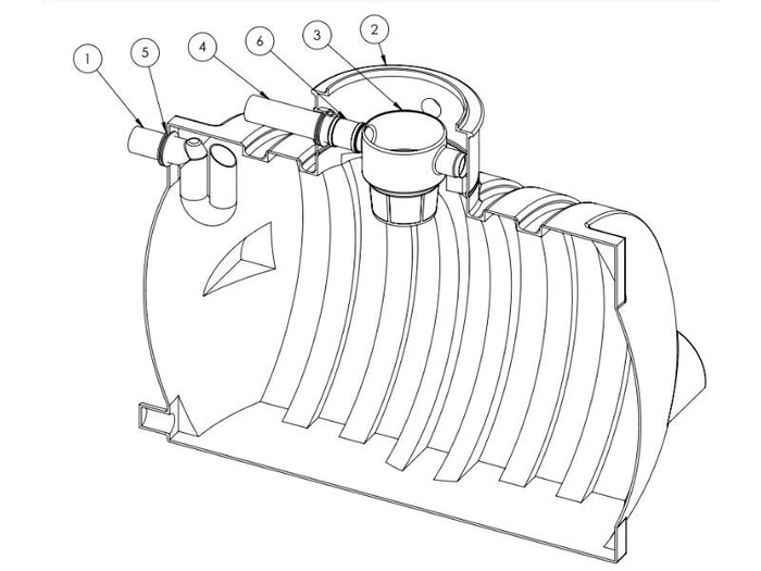 Nautilus Zisterne Ozeanis 4.000 Liter mit Korbfilter & Siphon