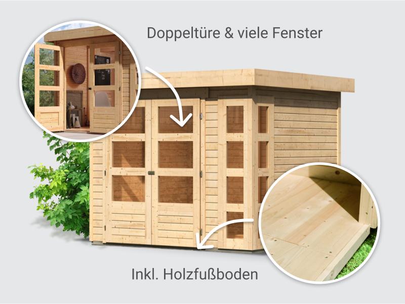 Osb smart choice Gartenhaus Kerken 3 natur inkl. Fußboden