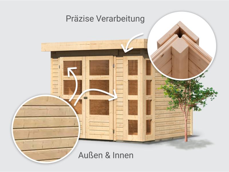 Osb smart choice Gartenhaus Kerken 3 natur inkl. Fußboden