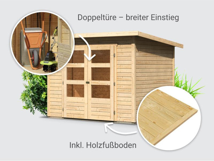 Osb smart choice Gartenhaus Stegen 3 natur inkl. Fußboden