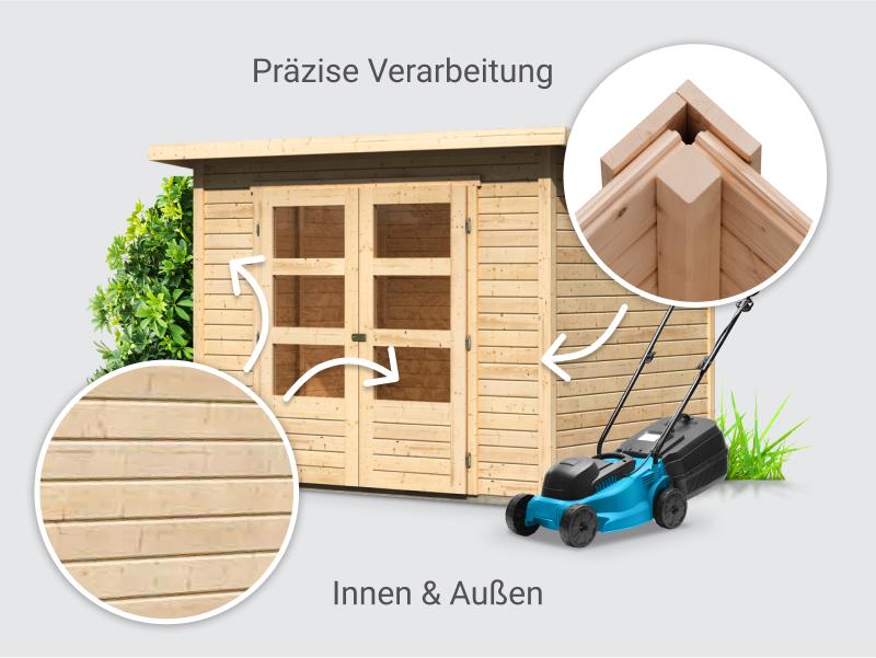 Osb smart choice Gartenhaus Stegen 3 natur inkl. Fußboden