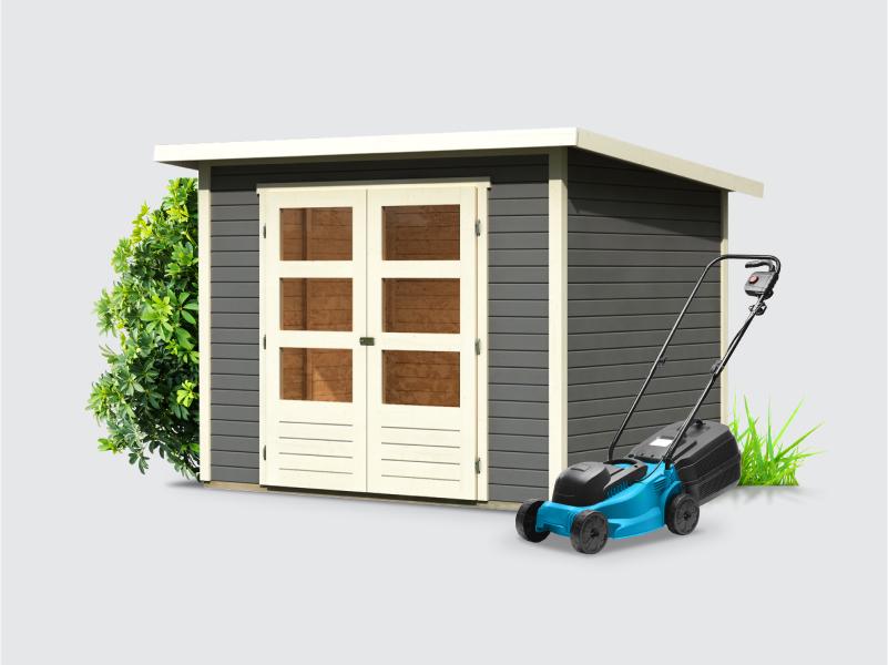 Osb smart choice Gartenhaus Stegen 3 terragrau inkl. Fußboden