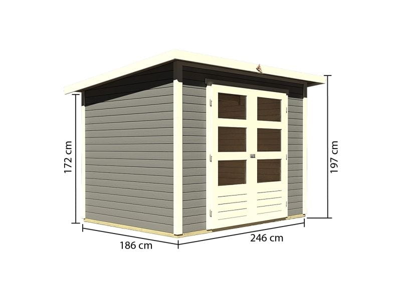 Osb smart choice Gartenhaus Stegen 3 terragrau inkl. Fußboden