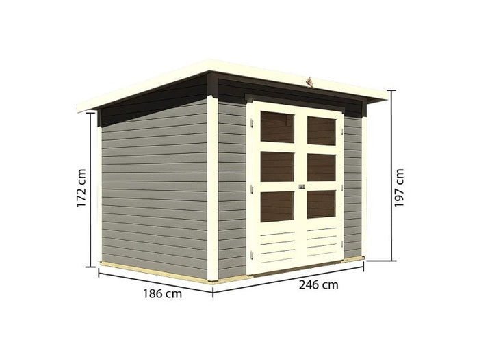 Osb smart choice Gartenhaus Stegen 3 terragrau inkl. Fußboden
