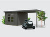 Osb smart choice Hybrid Gartenhaus Woodtallic B, terragrau/anthrazit im Set mit Fußboden, inkl. 3 m