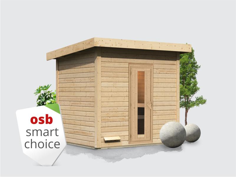 Osb smart choice Saunahaus Hella 3 38 mm - ohne Ofen - inkl. Dacheindeckung und Fußboden