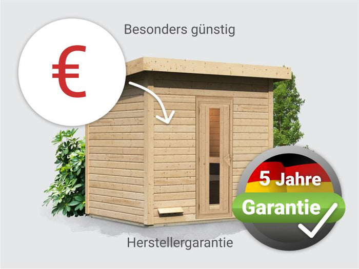 Osb smart choice Saunahaus Hella 3 38 mm - ohne Ofen - inkl. Dacheindeckung und Fußboden