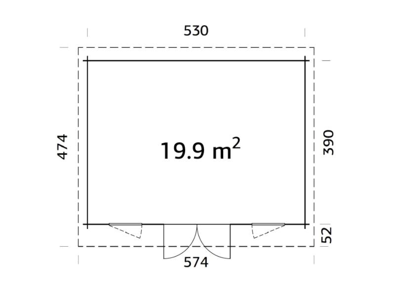 Palmako Blockbohlenhaus Bret 19,9 44 mm braune Tauchgrundierung