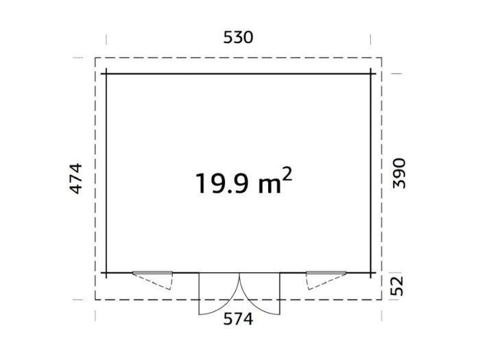 Palmako Blockbohlenhaus Bret 19,9 44 mm braune Tauchgrundierung
