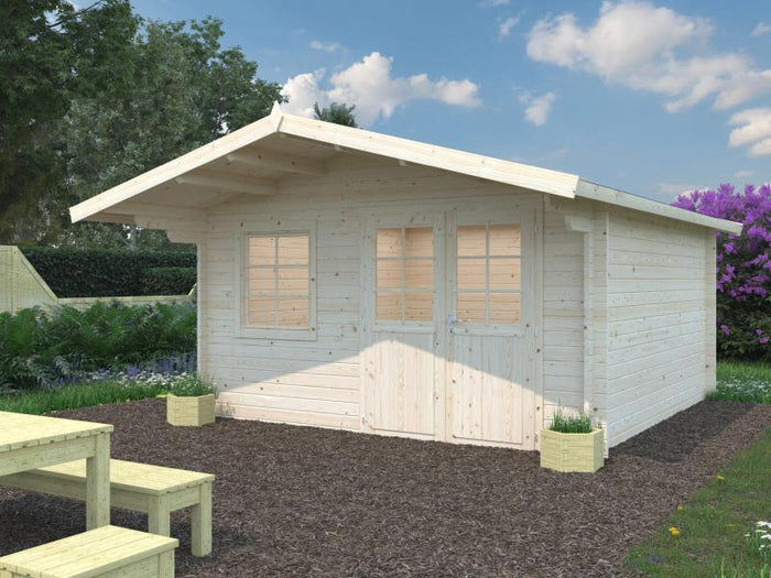 Palmako Blockbohlenhaus Britta 14,6 40 mm transparente Tauchgrundierung