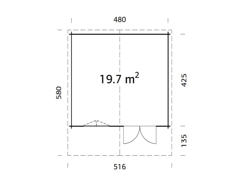 Palmako Blockbohlenhaus Britta 19,7 40 mm graue Tauchgrundierung