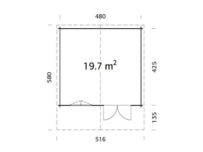 Palmako Blockbohlenhaus Britta 19,7 40 mm natur