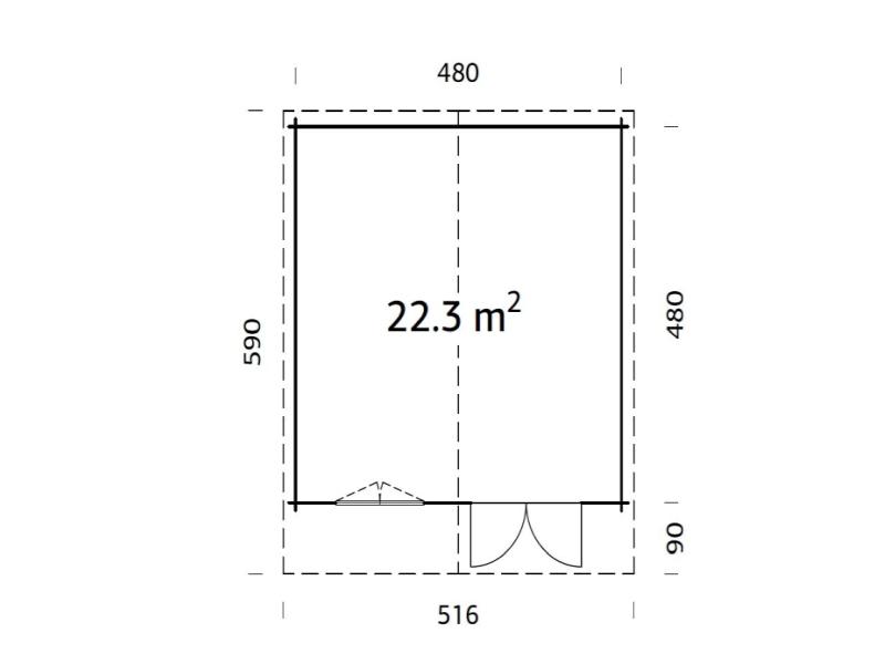 Palmako Blockbohlenhaus Britta 22,3 40 mm graue Tauchgrundierung