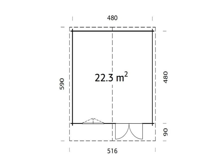 Palmako Blockbohlenhaus Britta 22,3 40 mm transparente Tauchgrundierung