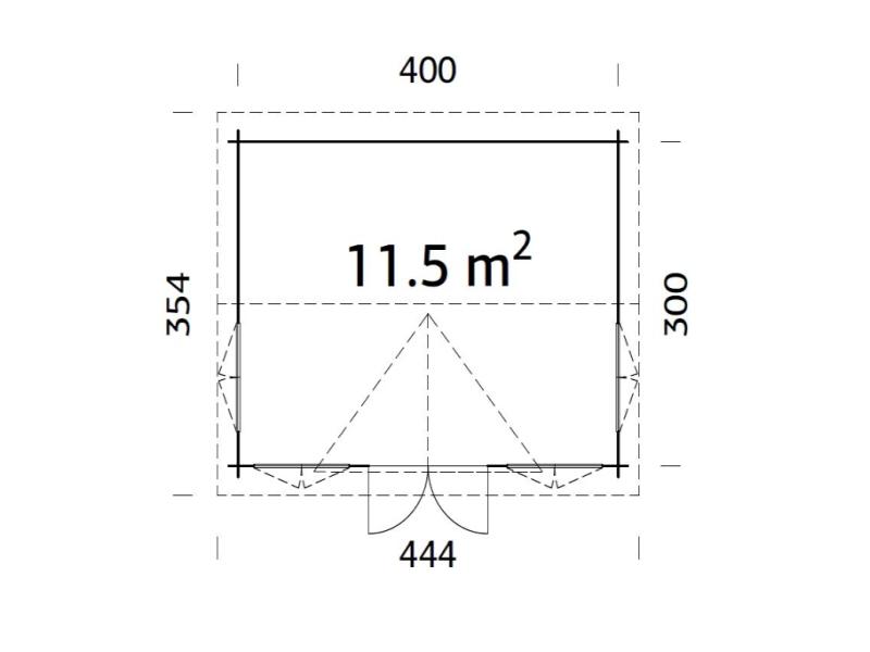 Palmako Blockbohlenhaus Claudia 11,5 34 mm natur
