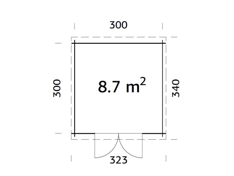 Palmako Blockbohlenhaus Ella 8,7 28 mm braune Tauchgrundierung