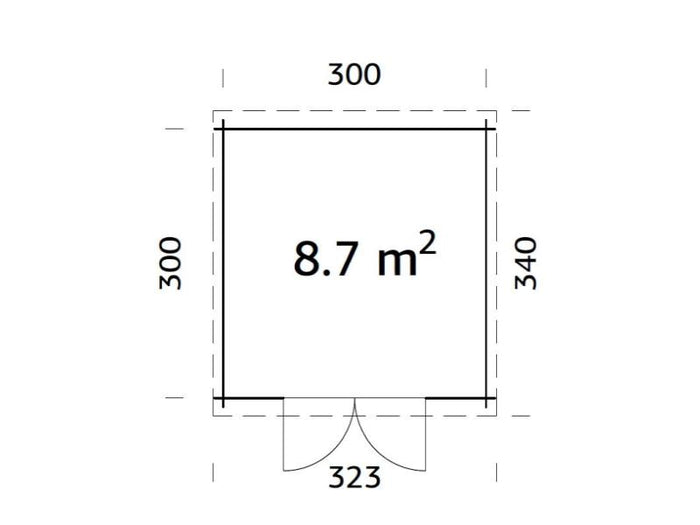 Palmako Blockbohlenhaus Ella 8,7 28 mm graue Tauchgrundierung