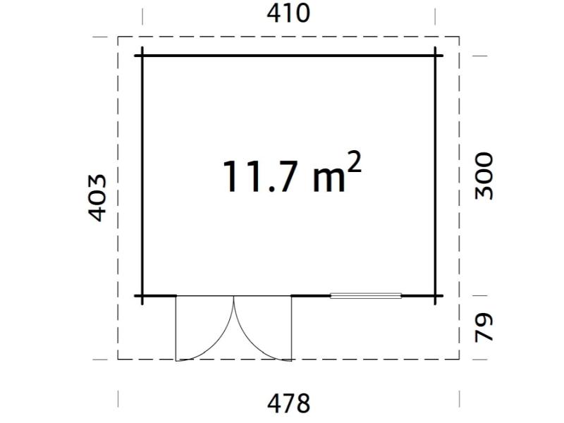 Palmako Blockbohlenhaus Heidi 11,7 44 mm natur