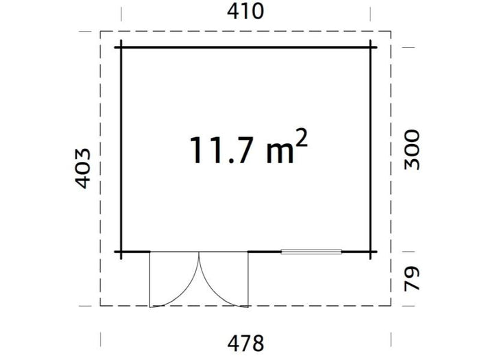 Palmako Blockbohlenhaus Heidi 11,7 44 mm natur