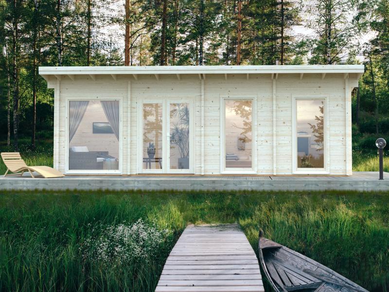 Palmako Blockbohlenhaus Heidi 22,5 3-Raum 70 mm natur