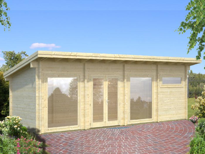 Palmako Blockbohlenhaus Heidi 22,8 3-Raum 70 mm natur