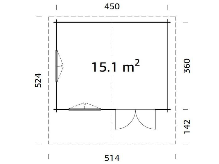 Palmako Blockbohlenhaus Helena 15,1 70 mm braune Tauchgrundierung