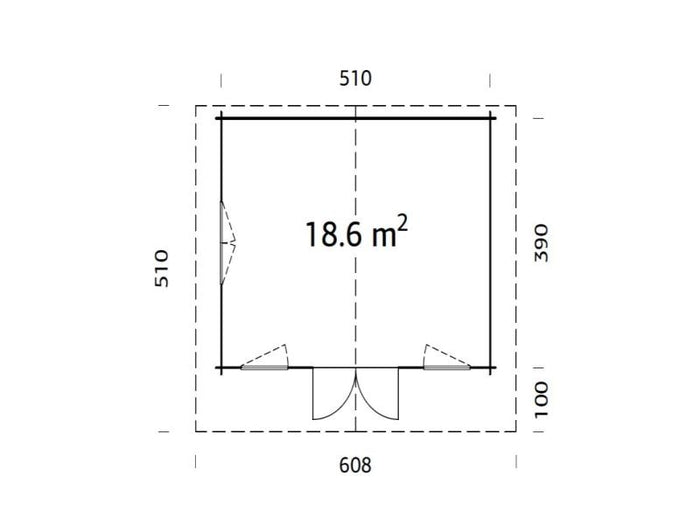 Palmako Blockbohlenhaus Helena 18,6 70 mm graue Tauchgrundierung