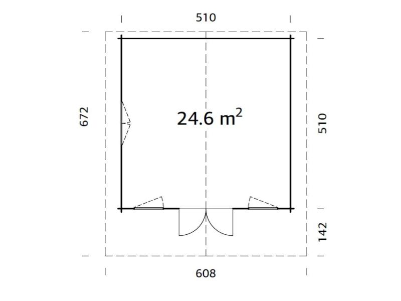 Palmako Blockbohlenhaus Helena 24,6 70 mm natur
